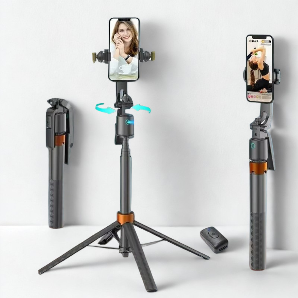 Smart Tracking Tripod — Hybrid Selfie Stick with Automatic 360° Rotation