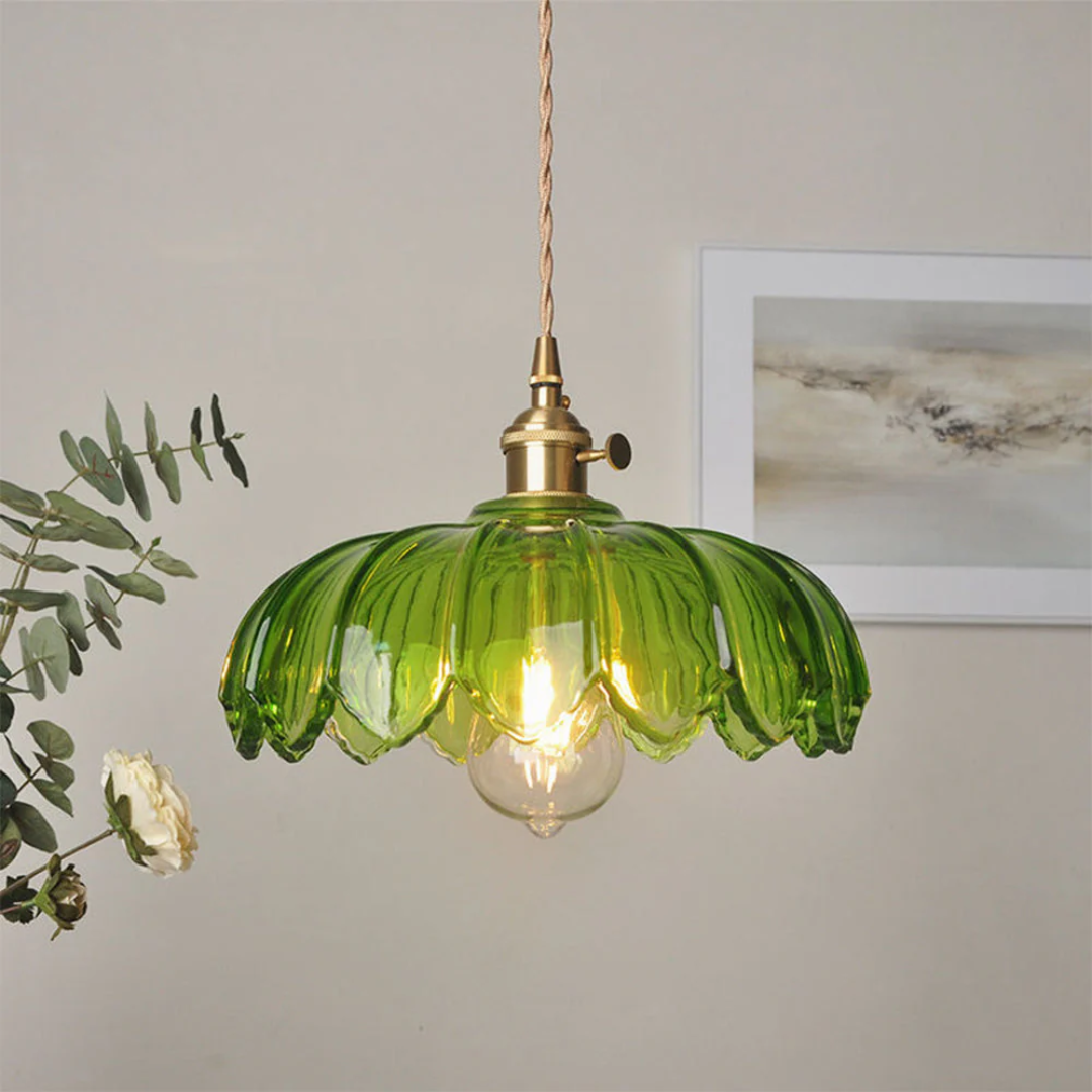 Aurelia Elegant Pendant Light With Floral Glass Accent For Indoor Spaces