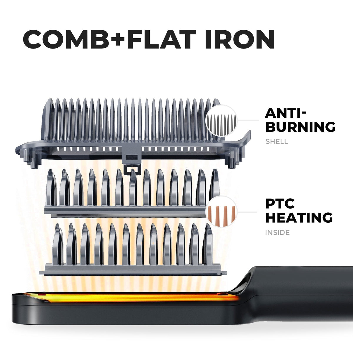Rejuvabrush Hair Straightening Brush — Fast Styling Tool
