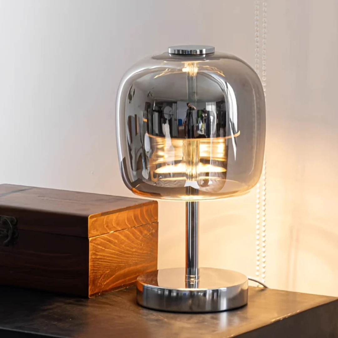 AstraLume Dimmable LED Glass Shade Table Lamp For Living Rooms