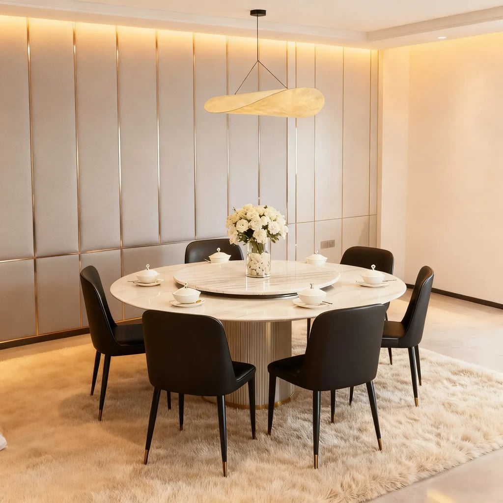 Art Deco White Pendant Light – Curved Metal Design for Dining Room - Flindria