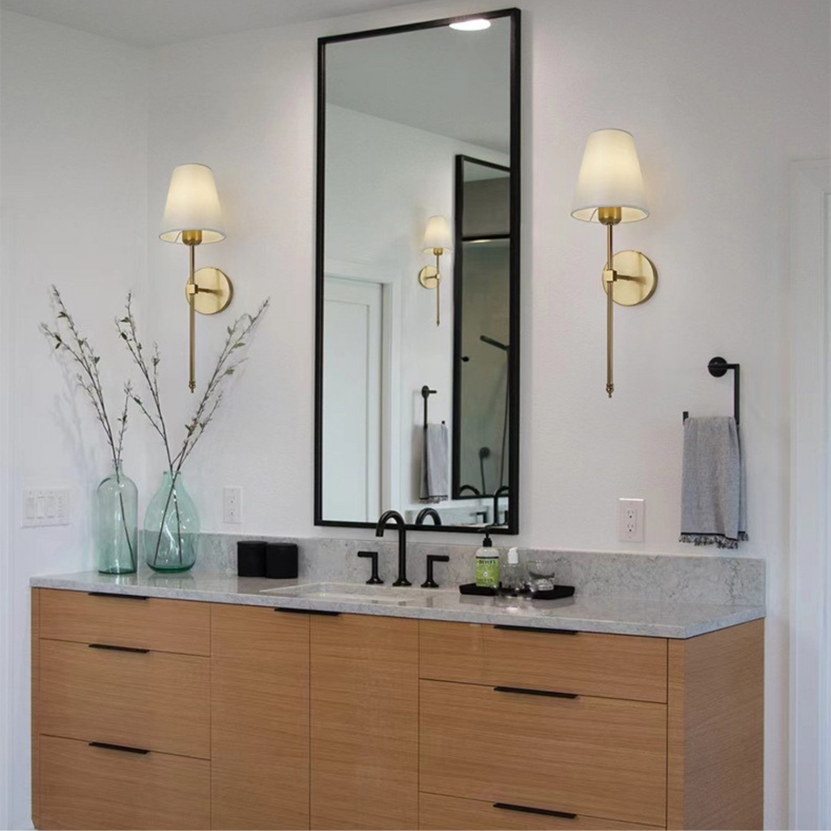 2-pak trådløse væglamper — batteridrevne lamper