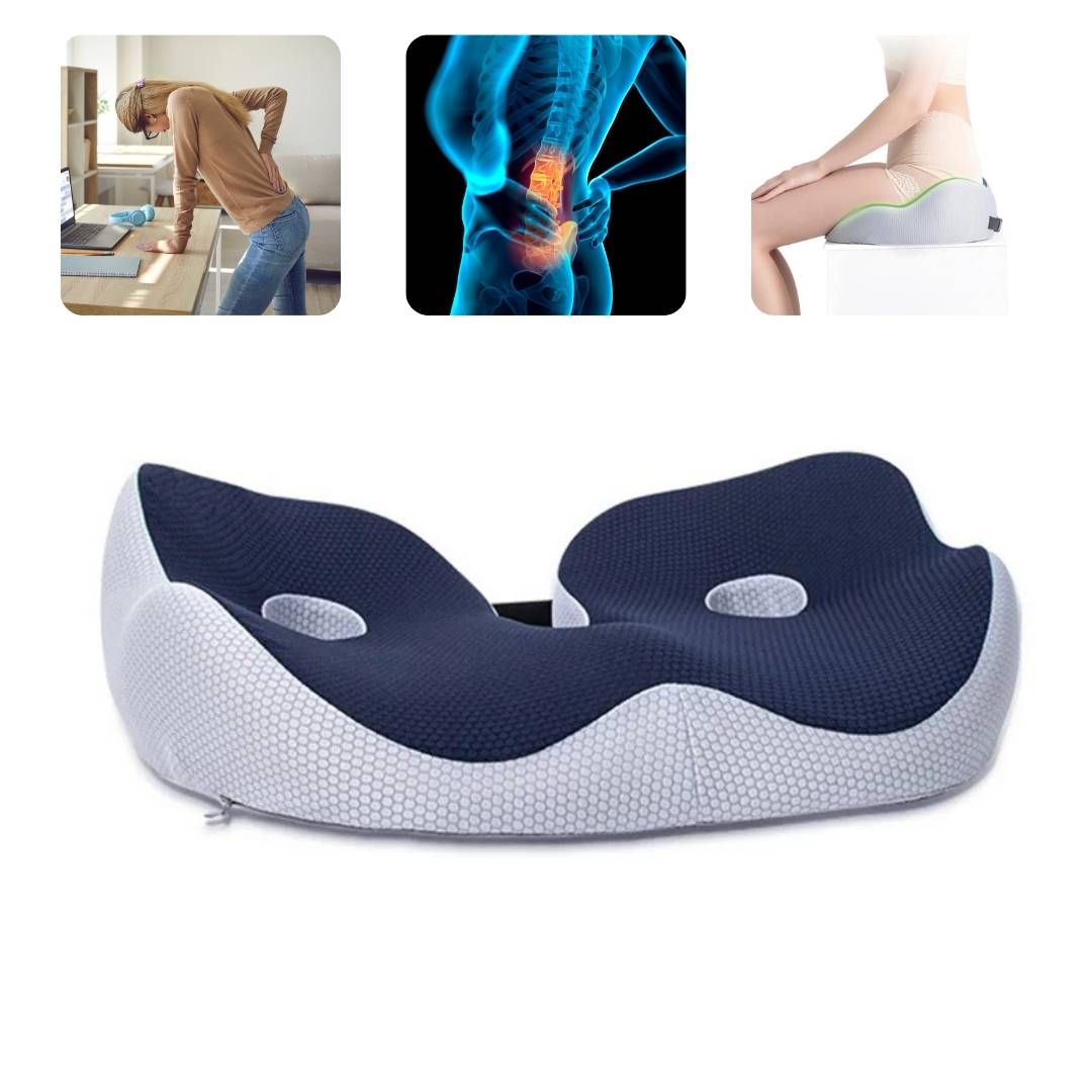AetherFlex ergonomisk sædehynde i memoryskum — design til støtte af kropsholdningen