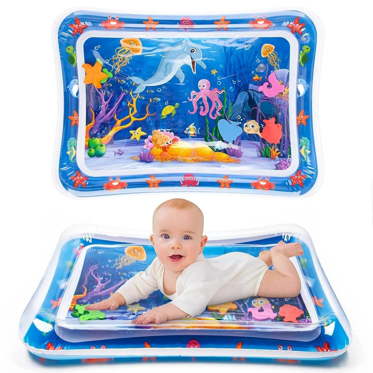 Opblaasbare waterspeelmat voor baby’s — sensorisch speelcentrum voor op de buik