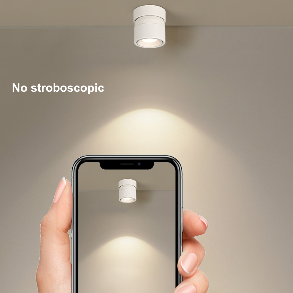 Modern Cylindrical Ceiling Light - Black/White Metal for Bedroom - Flindria