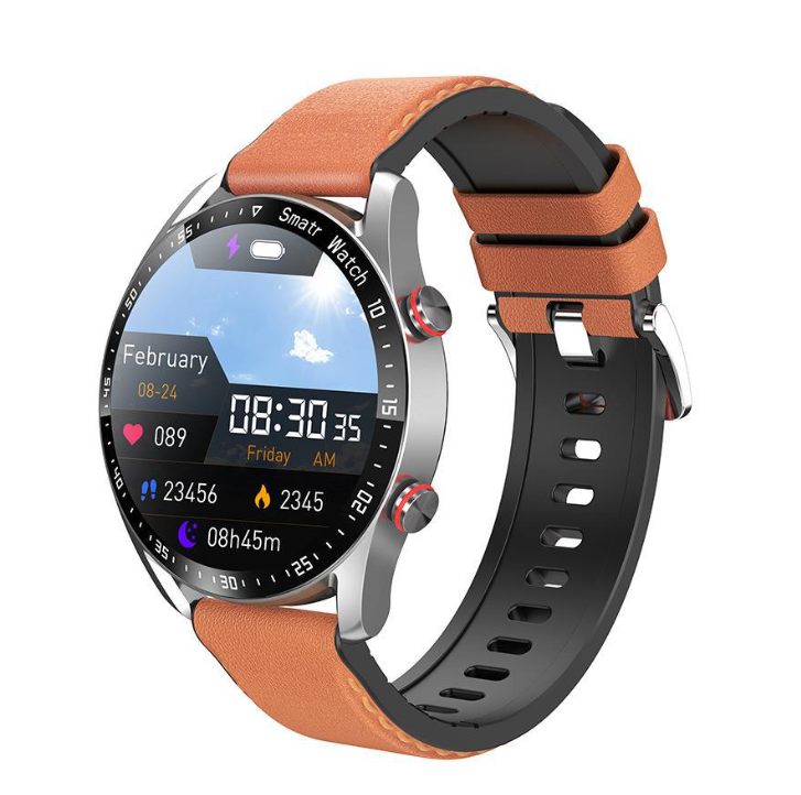 Smartwatch Bluetooth impermeable para hombre — monitor de ECG, PPG, frecuencia cardíaca y oxígeno en sangre