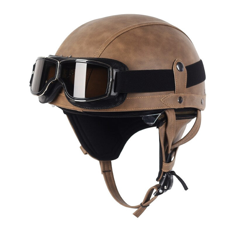 Vintage Casco Moto Helmet — DOT Safety, Retractable Brown Lens