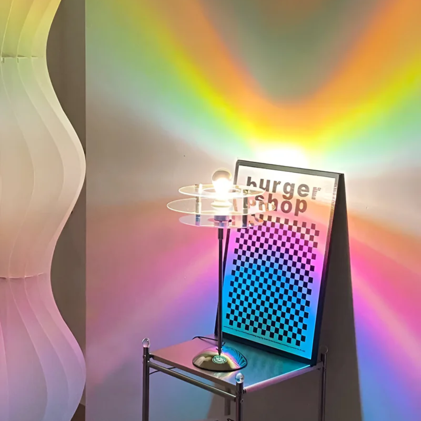 LumaNova Retro Disc LED Table Lamp for Desk, Nightstand, and Dresser