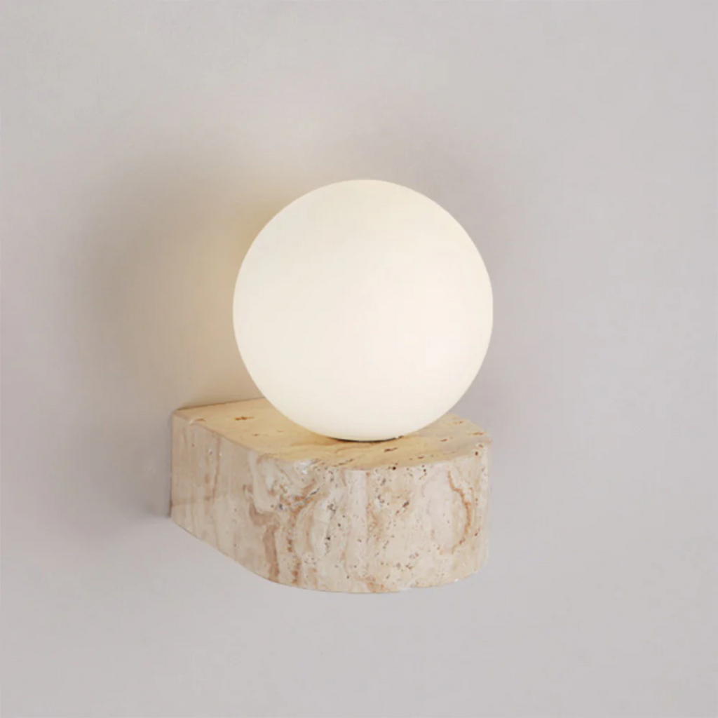 NexaLume Warm Travertine Glass Wall Light For Ambient Glow