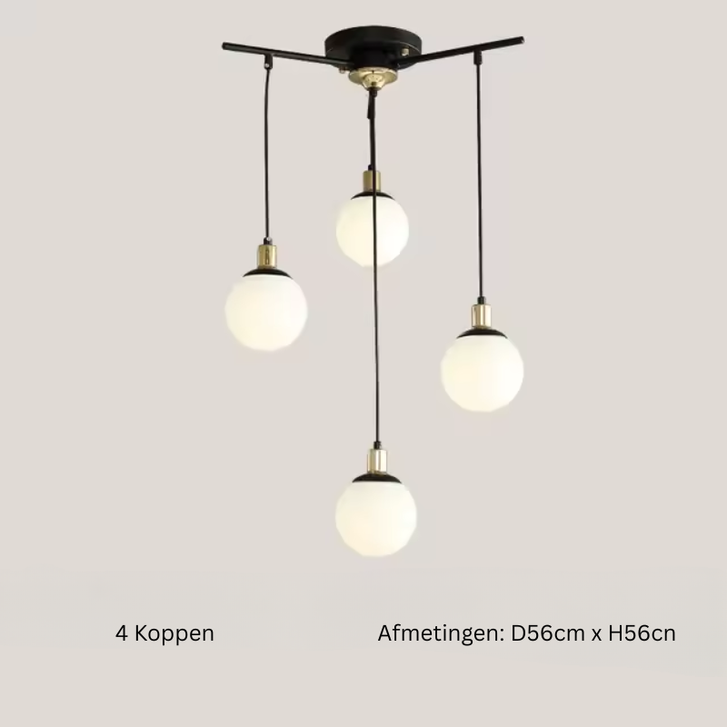 Velora LED Glas-Chandelier für das Wohnzimmer, moderne Pendelleuchte