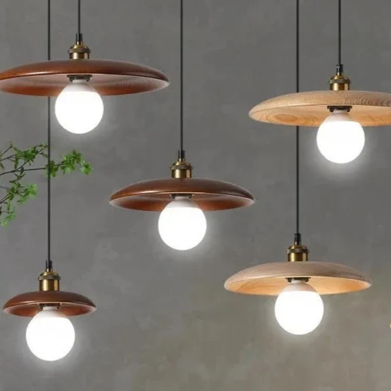 Oaklume LED Pendant Light In Solid Oak For Dining Rooms