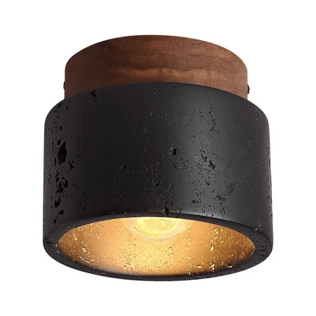 StoneVale Stone Look Ceiling Light For Hallways And Living Areas, 12 Cm Diameter