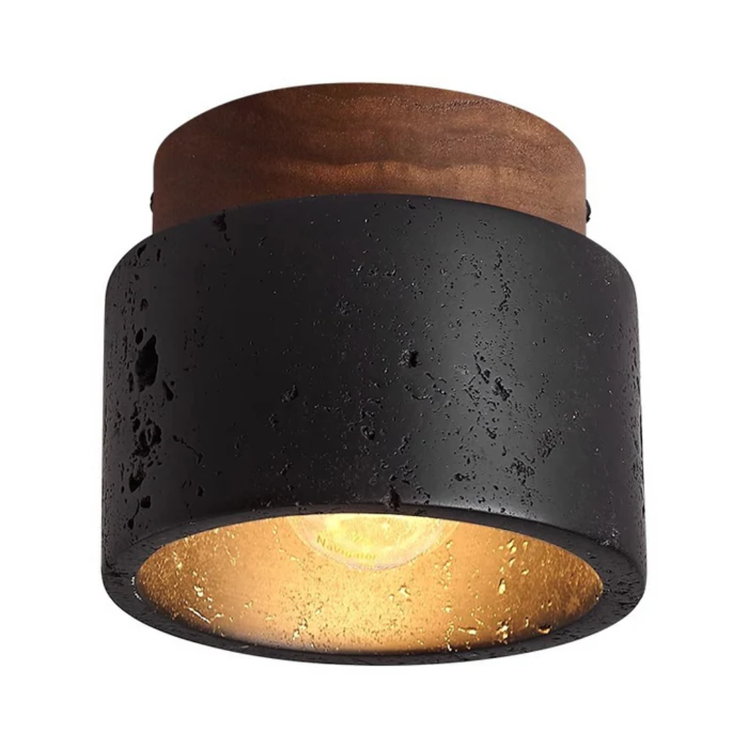 StoneVale Stone Look Ceiling Light For Hallways And Living Areas, 12 Cm Diameter