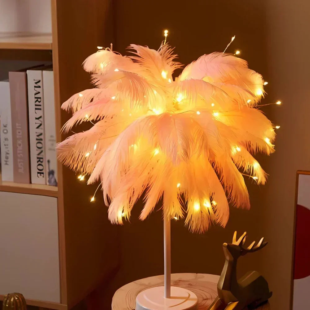 Aurora Feather Lamp — Elegant Soft-Glow Accent Lighting