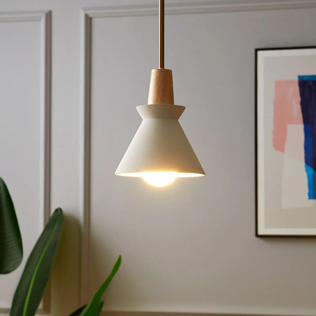 NovaLume Modern Pendant Light White Concrete For Dining Rooms