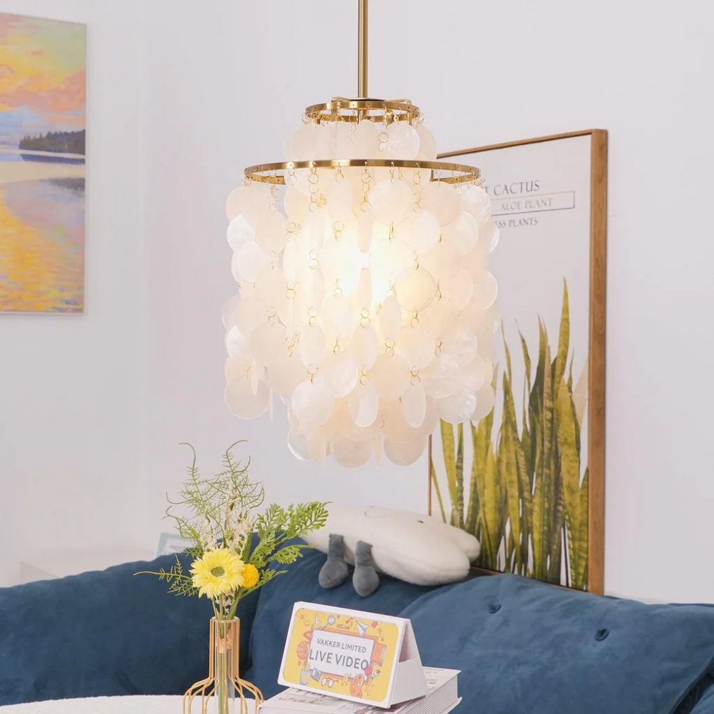 Suspension Seashell par Kirrea avec lueur vintage pour salles à manger