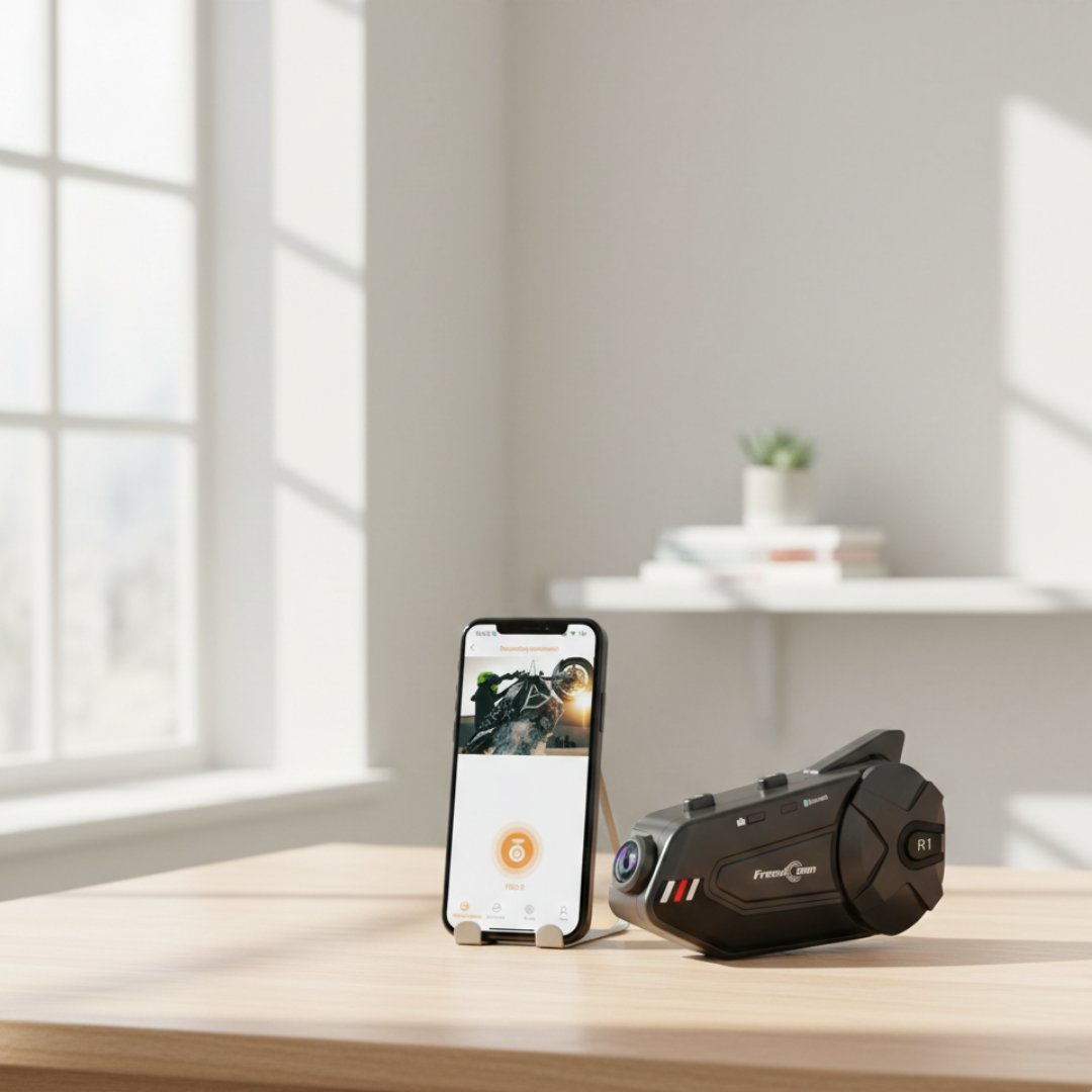 Intercomunicador Bluetooth para motocicleta — Auricular modular, cámara 1080P, alcance de 1000M