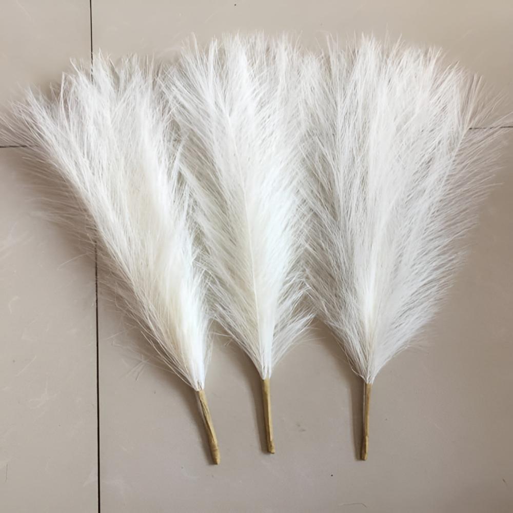 Steli decorativi di erba della pampas sintetica — Set da 3 pezzi che non perde foglie