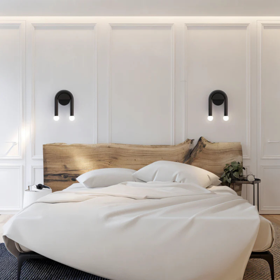 Lyra Arch LED Wall Light With Black Iron Finish For Warm Ambient Glow