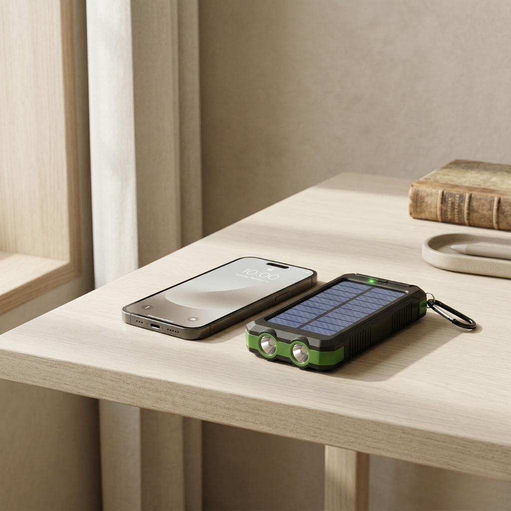 80000mAh Solar Power Bank — Integrated LED Light, Portable Charger