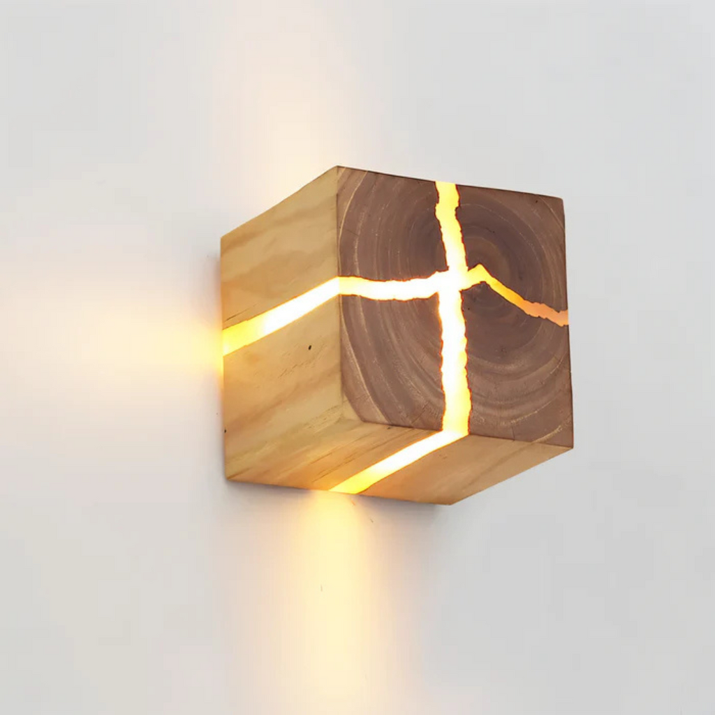SylvaLume Warm Wood Finish Wall Light With Cozy Indoor Glow