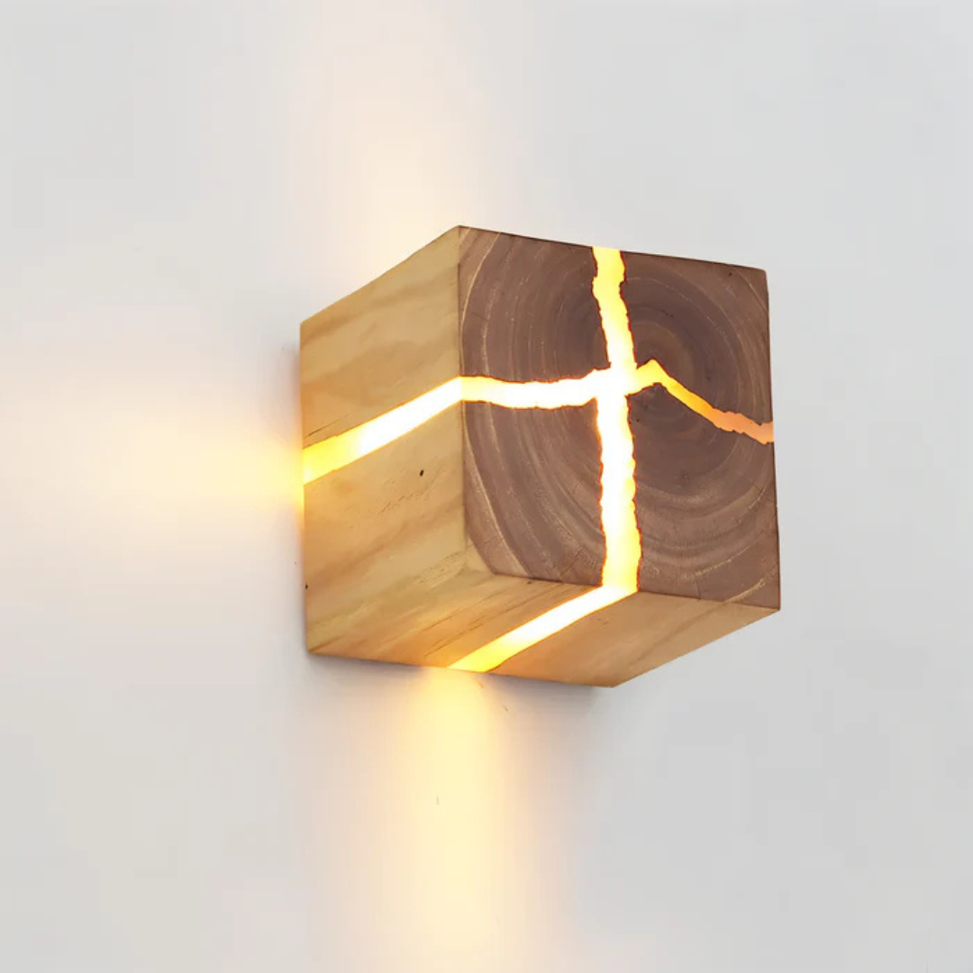 SylvaLume Warm Wood Finish Wall Light With Cozy Indoor Glow