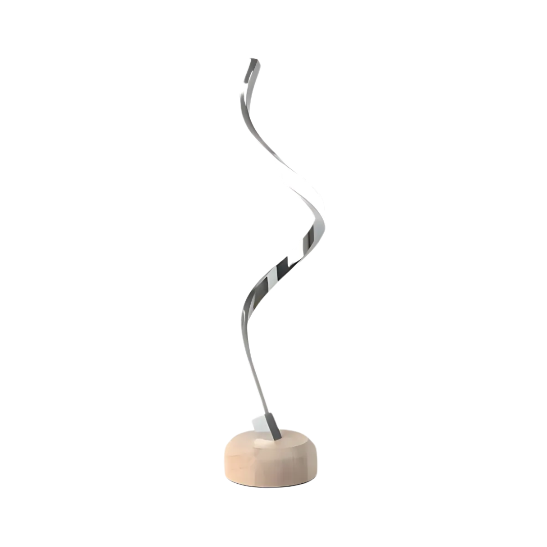 EverOak Rustic Table Lamp With Dimmer, Wood Finish, Soft LED Light