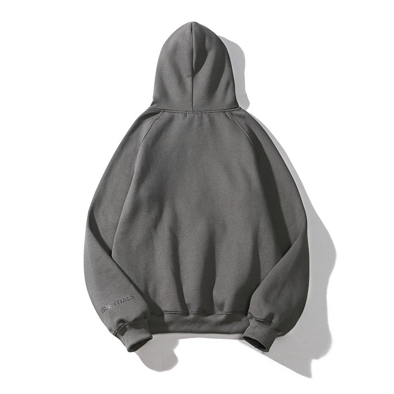 Fear Of God Essentials Hoodie — 100 % bomull, ultramjukt sweatshirtmaterial, känguruficka