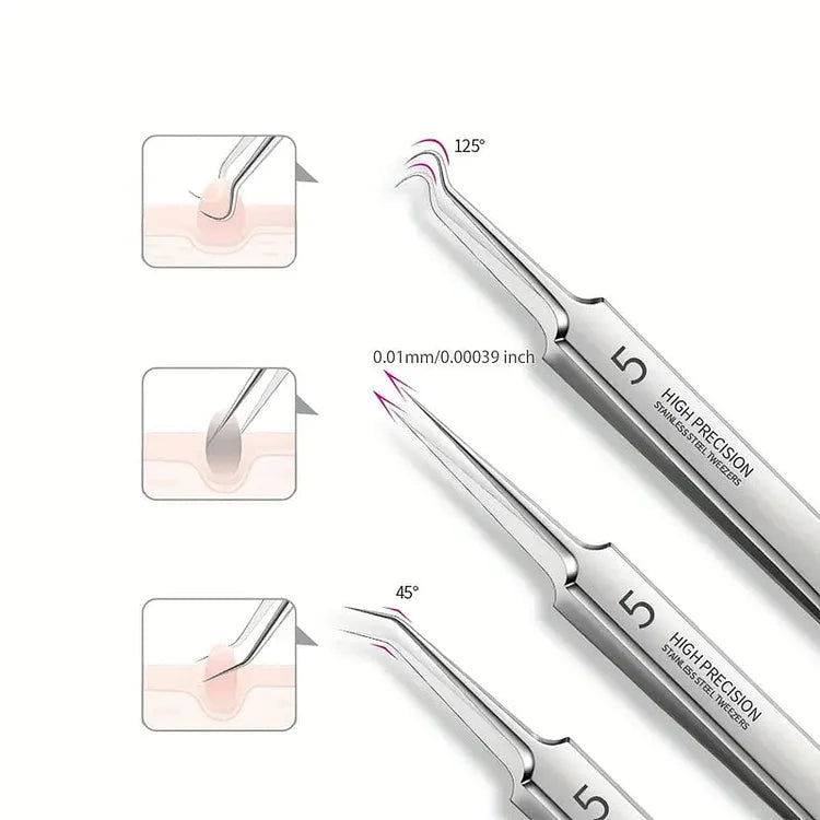 طقم احترافي لإزالة الرؤوس السوداء والشعر من الوجه، 3 قطع + علبة