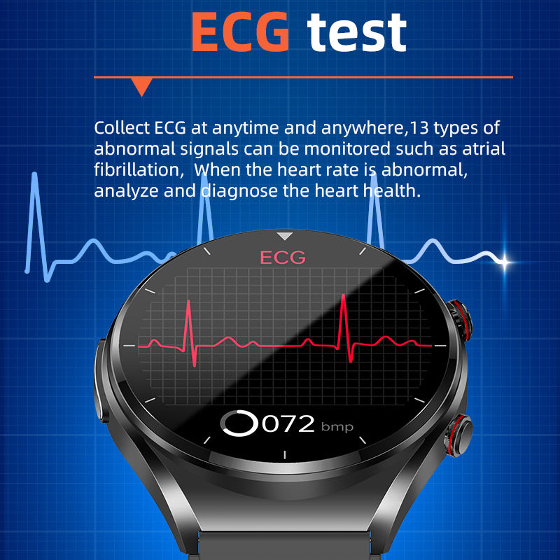 Měření krevního cukru jedním kliknutím|Glykémie Krevní tlak EKG|EKG HRV Tepová frekvence Zdravotní chytré hodinky