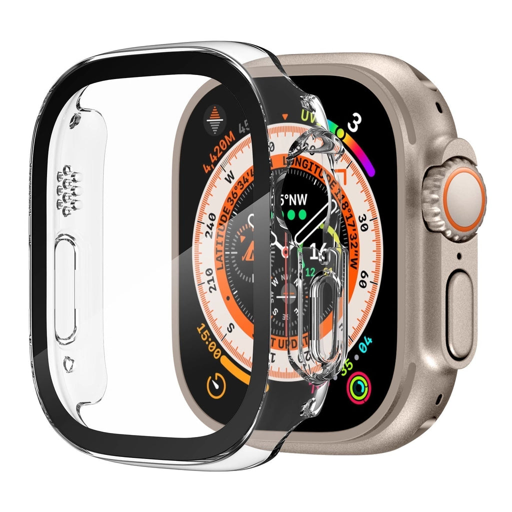 Apple Watch Ultra üveg képernyővédő tok — rápattintható, átlátszó