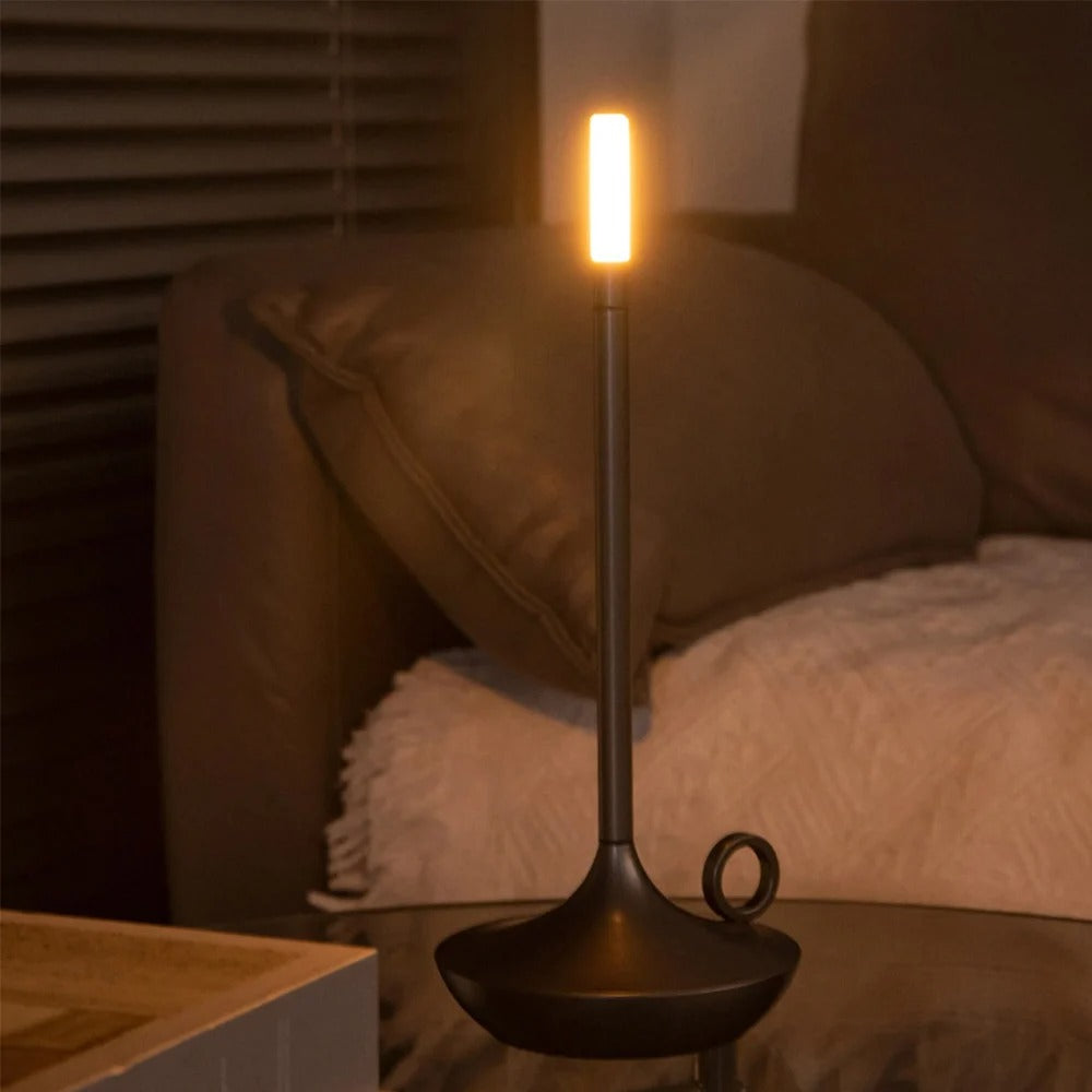 Lampada da tavolo LED vintage — design ricaricabile senza fili, interruttore touch e ricarica USB