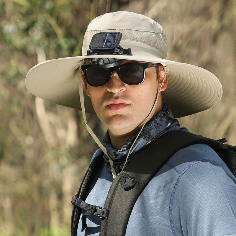 Solar Powered Hat — Dual Cooling Fans, Three Speed Settings