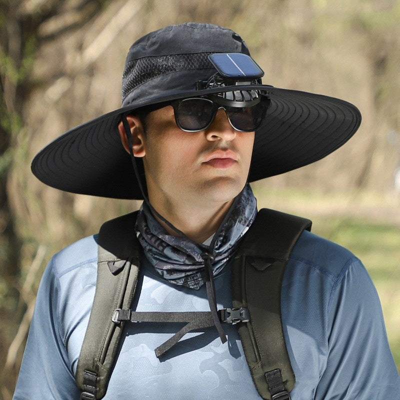 Solar Powered Hat — Dual Cooling Fans, Three Speed Settings