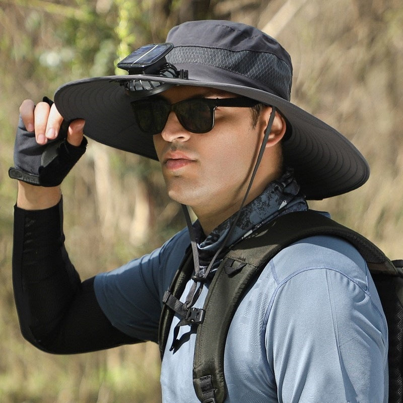 Solar Powered Hat — Dual Cooling Fans, Three Speed Settings