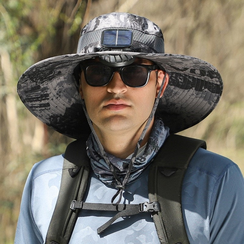Solar Powered Hat — Dual Cooling Fans, Three Speed Settings