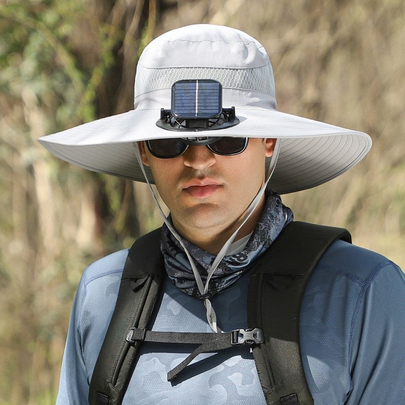 Solar Powered Hat — Dual Cooling Fans, Three Speed Settings