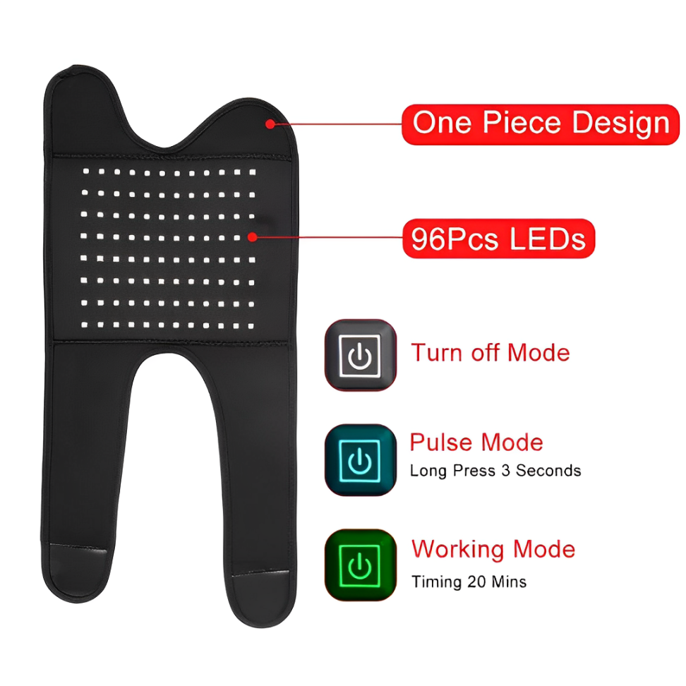 Wamisa Red Light Therapy Knee Belt — 660nm/850nm Pain Relief