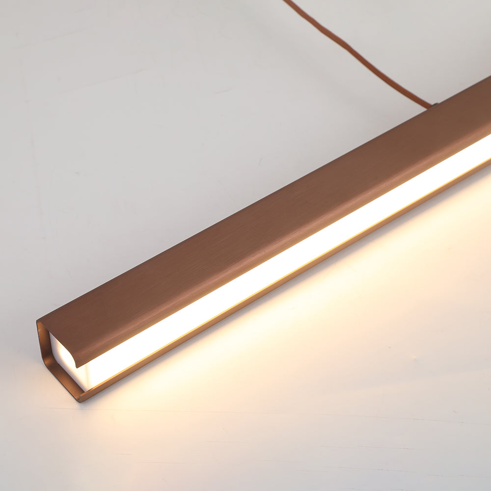 Liniowa lampa wisząca LED Nexis — czarny i brązowy metal