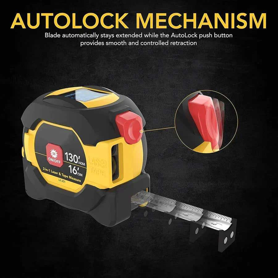 3-in-1 Digital Laser Measuring Tape — 5m Tape & Cross Laser