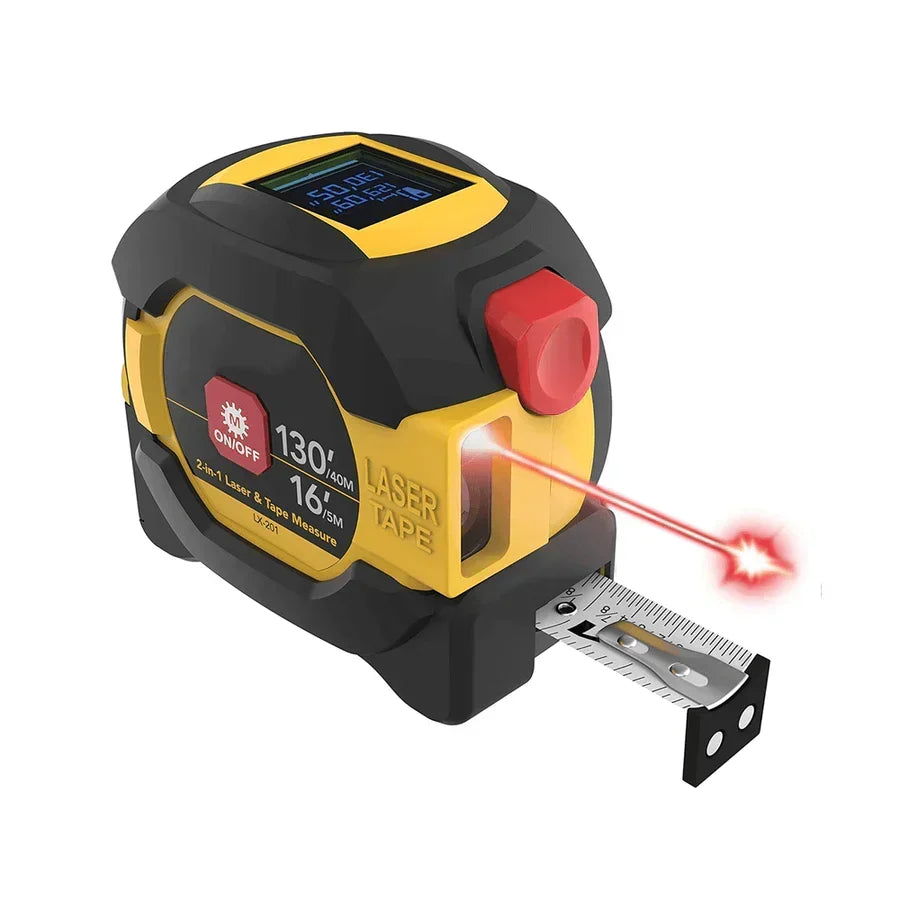 3-in-1 Digital Laser Measuring Tape — 5m Tape & Cross Laser