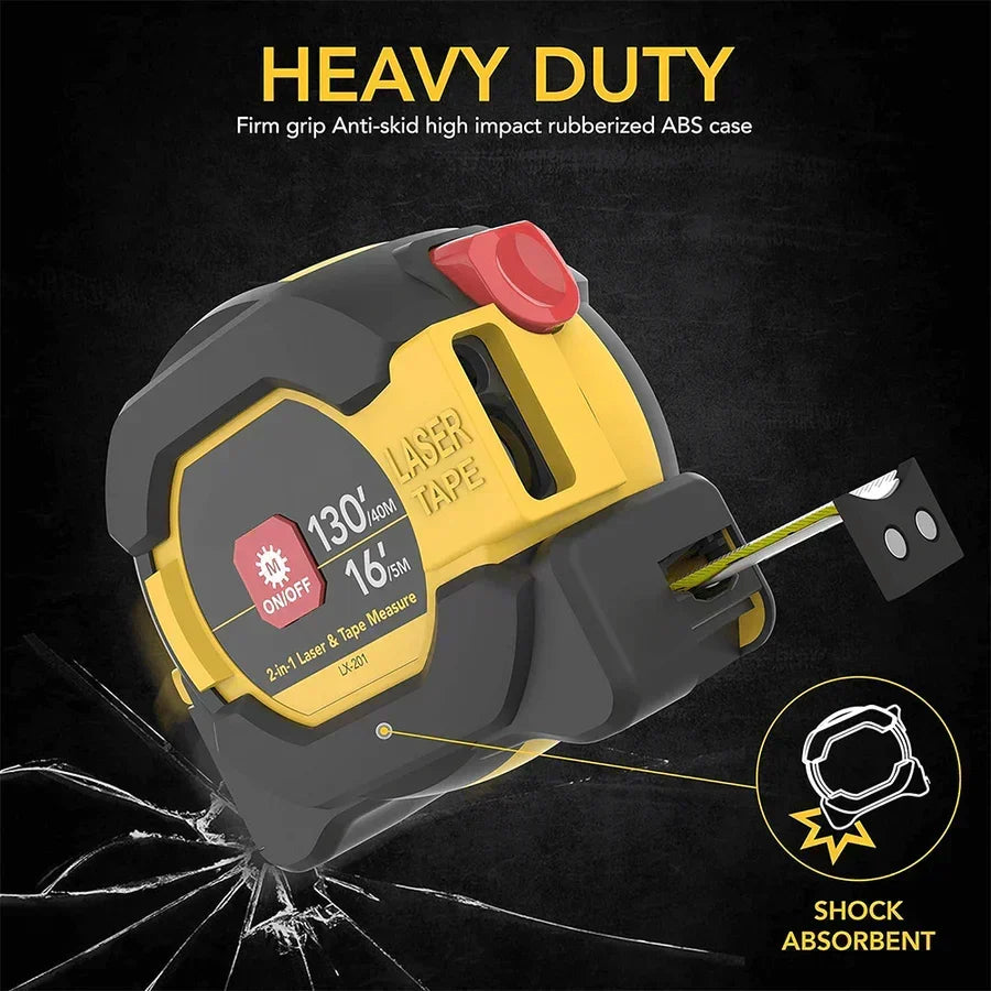 3-in-1 Digital Laser Measuring Tape — 5m Tape & Cross Laser