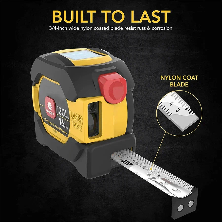 3-in-1 Digital Laser Measuring Tape — 5m Tape & Cross Laser
