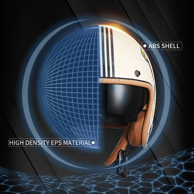 JetLite Retro Open Face Helmet — Featherlight Comfort, DOT and ECE Approved