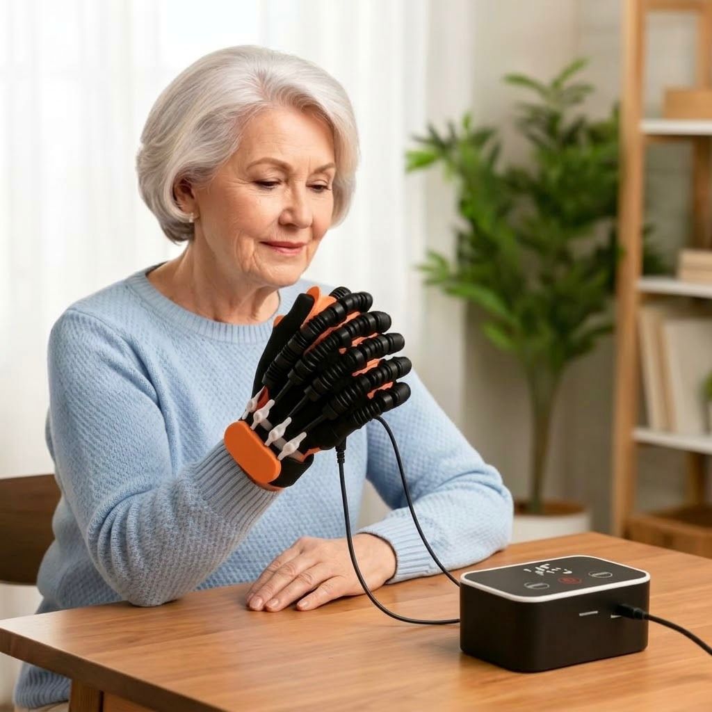 Autonomous Hand Training Glove — Independent Finger Controls, Pneumatic Operation, Mirror View