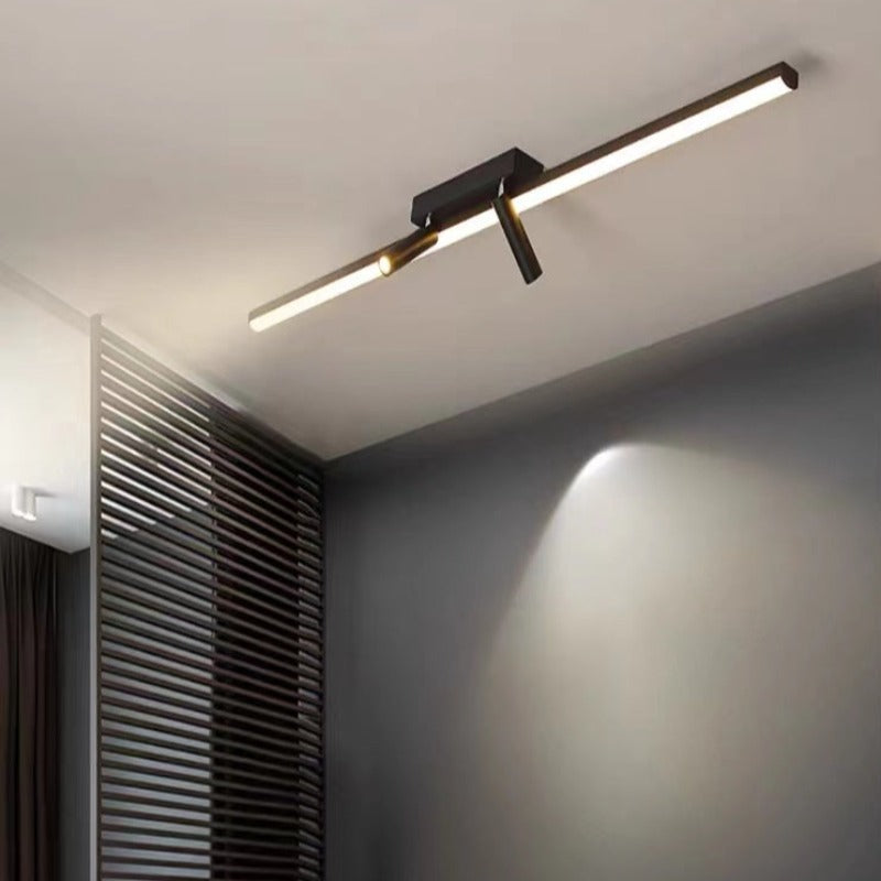 80–100cm Black Linear LED Ceiling Light — Adjustable Spotlights