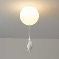 Bear and Balloon Kids Ceiling Light — White, LED E26, Acrylic Shade