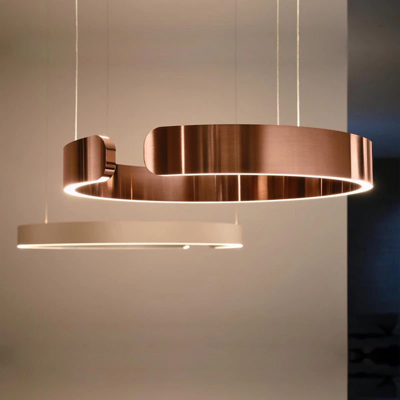 ModernLuxe moderne runde LED-Pendelleuchte – warmes Licht