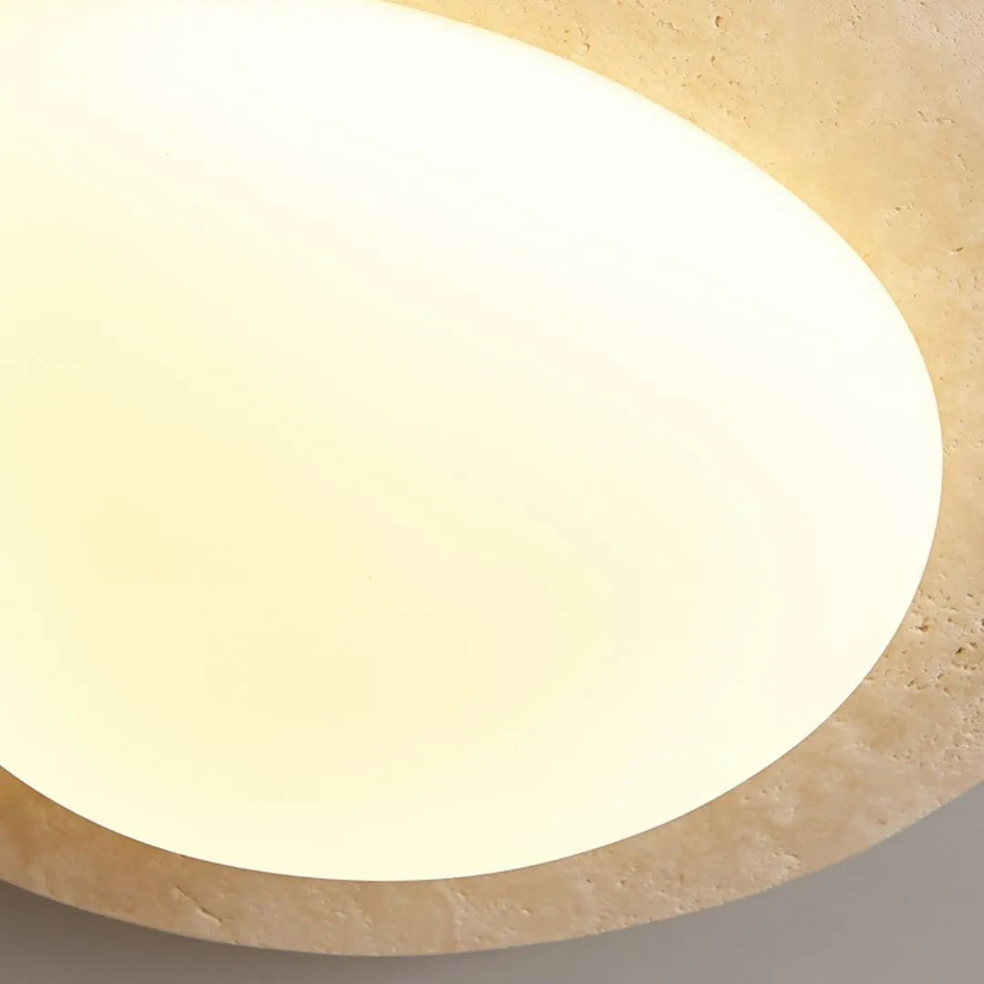 Sylvara Nordic Led Ceiling Light With Cream Travertine Finish
