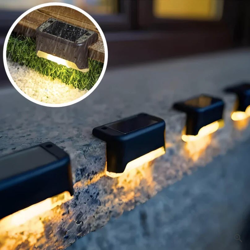 Mini candeeiros LED alimentados a energia solar — iluminação automática do anoitecer ao amanhecer